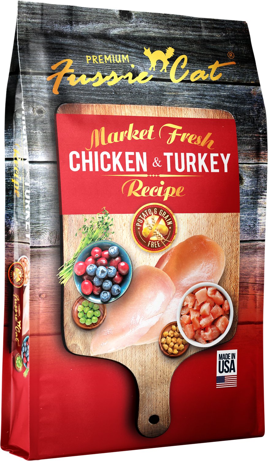 Fussie Cat Market Fresh Chicken and Turkey Meal Grain Free Dry Cat Food