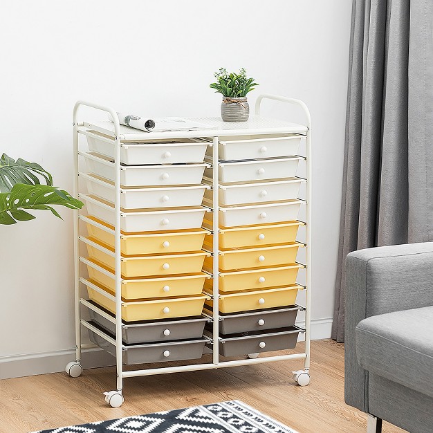 Costway 20 Drawers Rolling Cart Storage Scrapbook Paper Studio Organizer Bins