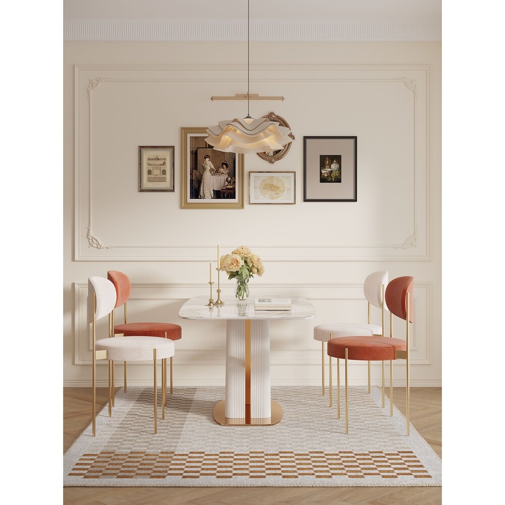 JASIWAY Light Luxury Style Sintered Stone Dining Table