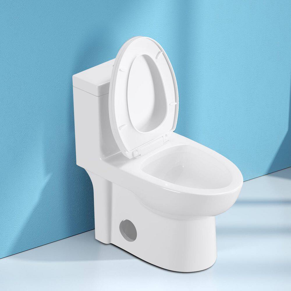 UPIKER Modern 12 in. Rough-In 1-piece 1.27 GPF Dual Flush Elongated Toilet in White Seat Included UP2210TOW12A006