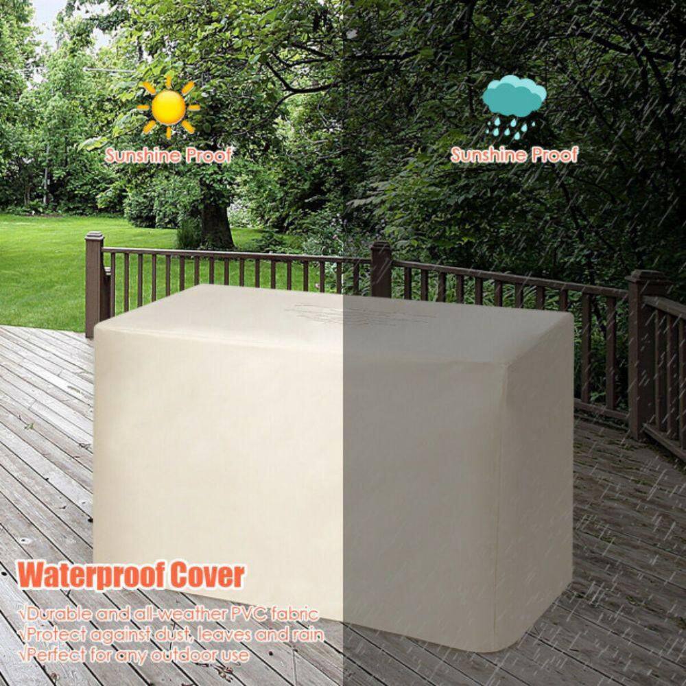 Alpulon 42 in. Outdoor Metal Rectangular Propane Gas Fire Pit Table with Table Cover ZMWV304