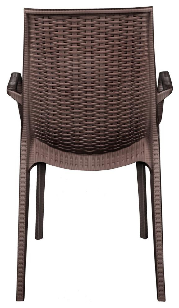 LeisureMod Kent Outdoor Dining Arm Chair  set of 4 KCA21BR4   Tropical   Outdoor Dining Chairs   by clickhere2shop  Houzz