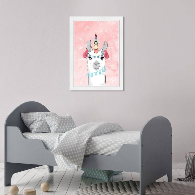 X 21 quot Lovely Unicorn Llama Fantasy And Sci fi Framed Art Print Wynwood Studio