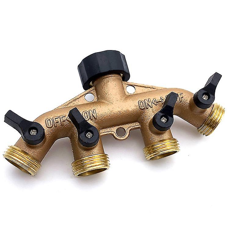 Pieces 3/4 Inch Brass 4 Pipe Hose Separator Nozzle Switch Tap Connectors Tap Separator Tap Adapter Hose Connectors For Garden Irrigation