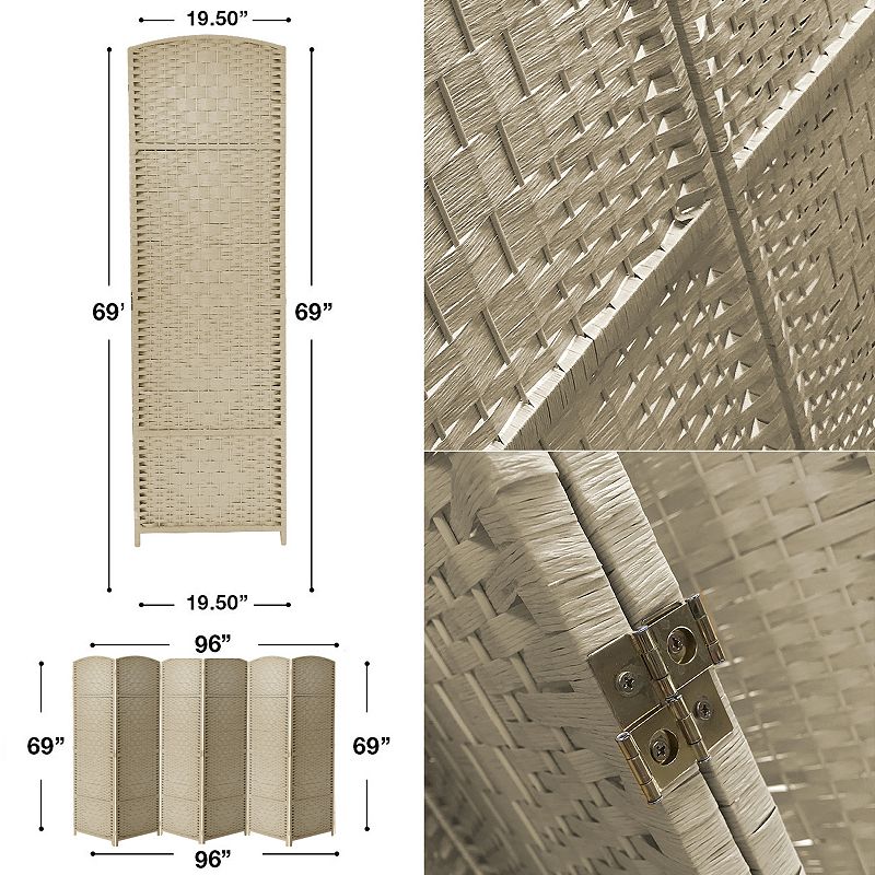 Sorbus 6-panel Extra Wide Diamond Weave Room Divider