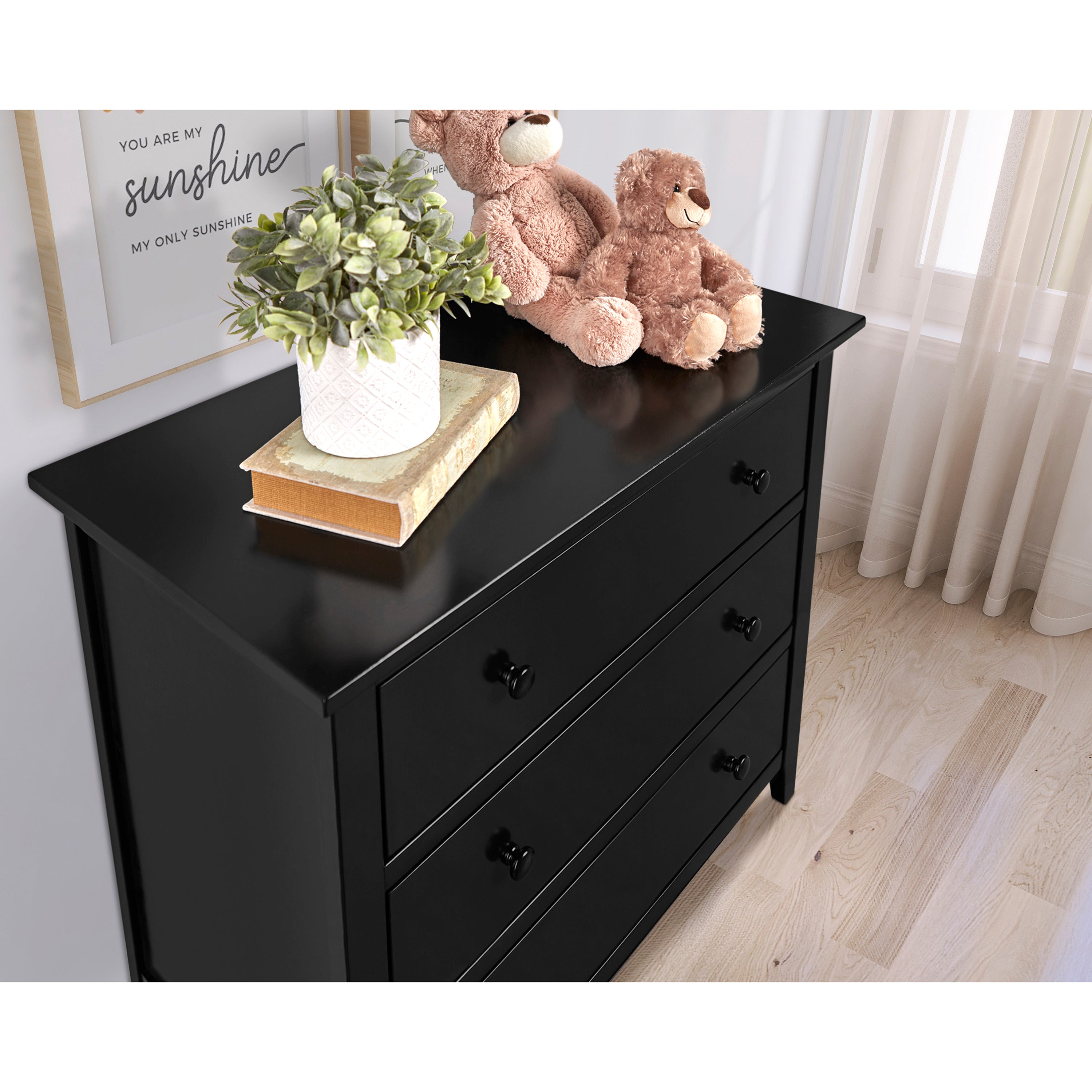 Dream On Me Universal 3 Drawer Chest, Black