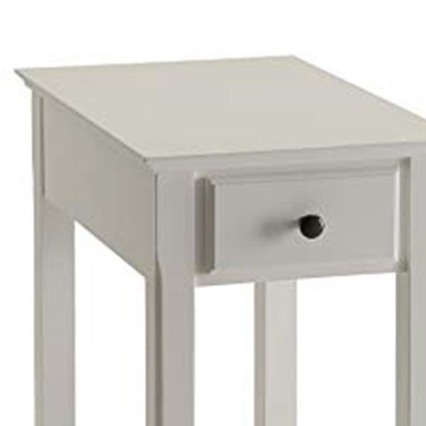 Affiable Side Table， White - 23 H x 22 W x 13 L Inches