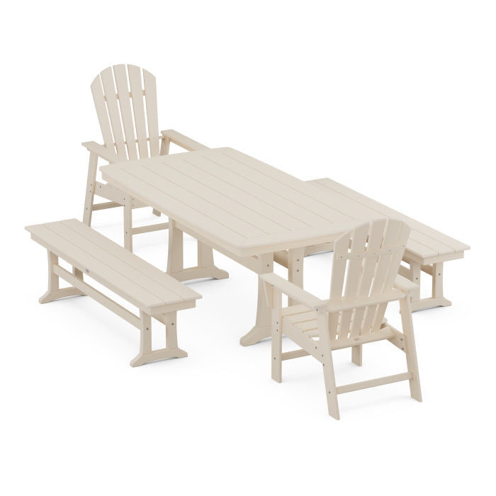 Polywood South Beach 5-Piece Dining Set with Trestle Legs PWS1060-1