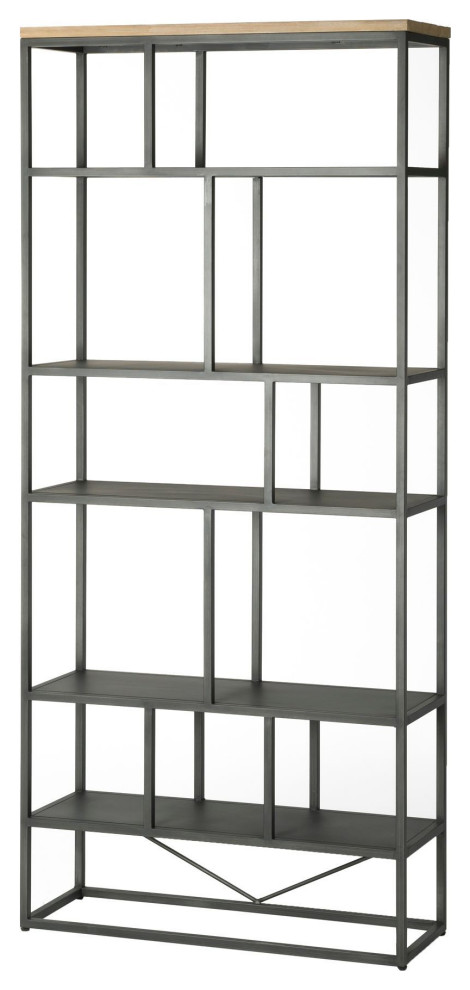 Metro Havana 35 quotWide Bookcase   Industrial   Bookcases   by LH Imports  Houzz