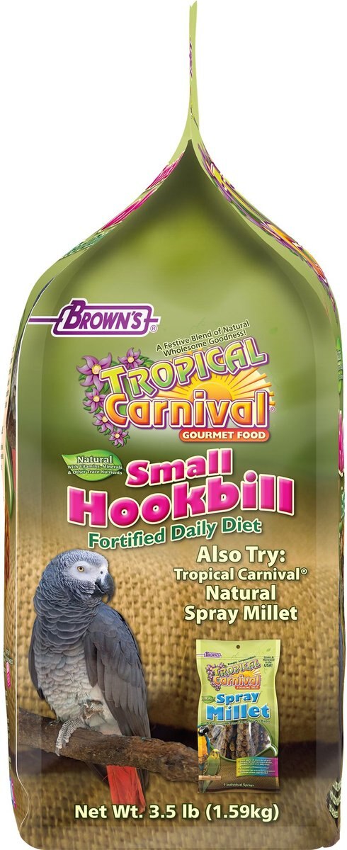 Brown's Tropical Carnival Fortified Daily Diet Natural Small Hookbill Food