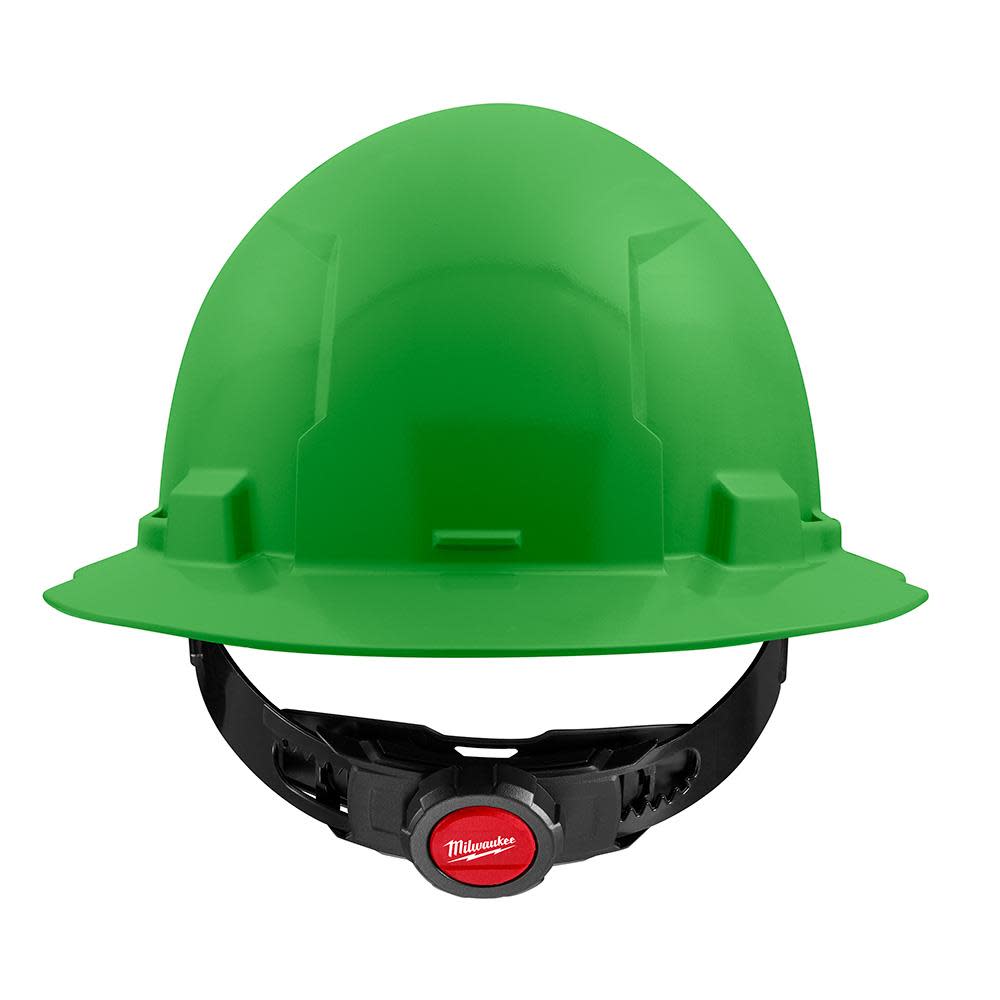 Milwaukee Green Full Brim Hard Hat with 4pt Ratcheting Suspension Type 1 Class E