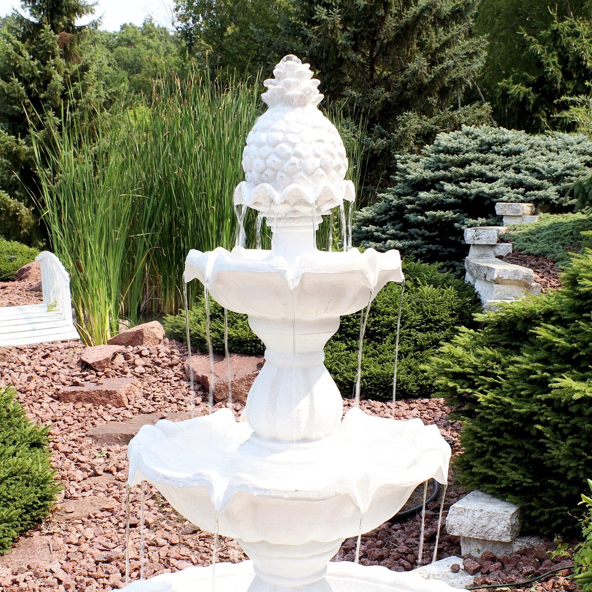 Sunnydaze Decor 3-Tier Welcome Garden Water Fountain