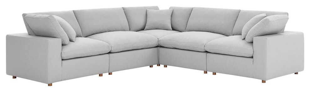 Commix Down Filled Overstuffed 5 Piece 5 Piece Sectional Sofa   Transitional   Sectional Sofas   by Modway  Houzz