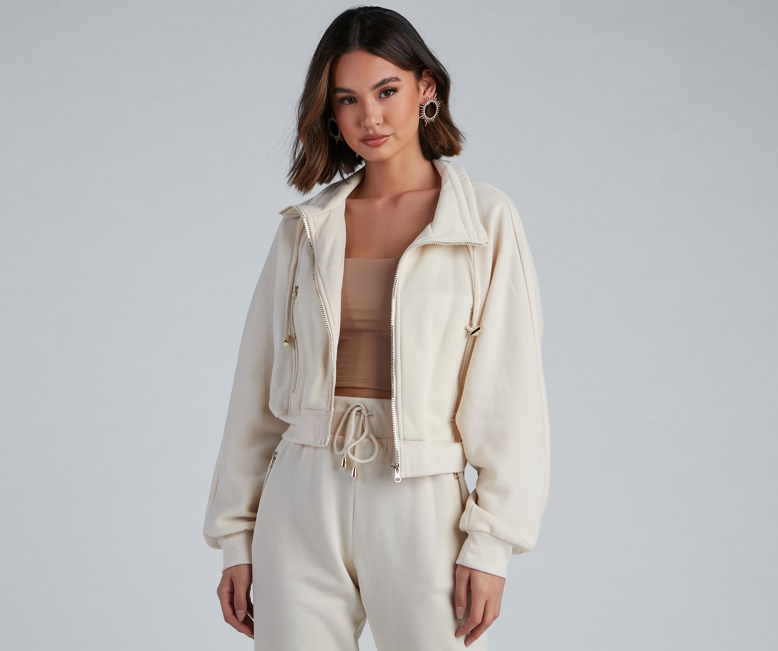 Casually Cozy Zip Front Jacket