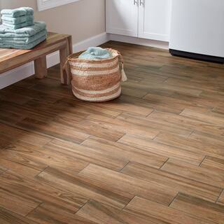 Daltile Baker Wood Walnut 6 in. x 24 in. Glazed Porcelain Floor and Wall Tile (392.85 sq. ft.Pallet) BK10624HDPL1PR