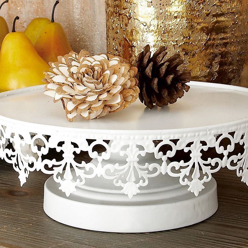 Stella and Eve Round White Decorative Stand Table Decor 3-piece Set