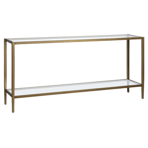 Hera 64'' Wide Rectangular Console Table with Glass Shelf