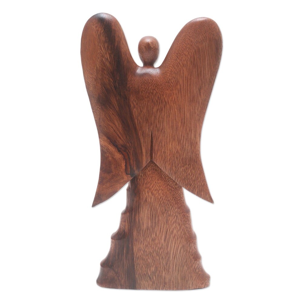 Novica Handmade Angel In Heaven Wood Statuette   11.75\