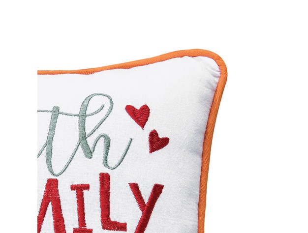 X 10 quot Faith Family And Fall Embroidered Throw Pillow