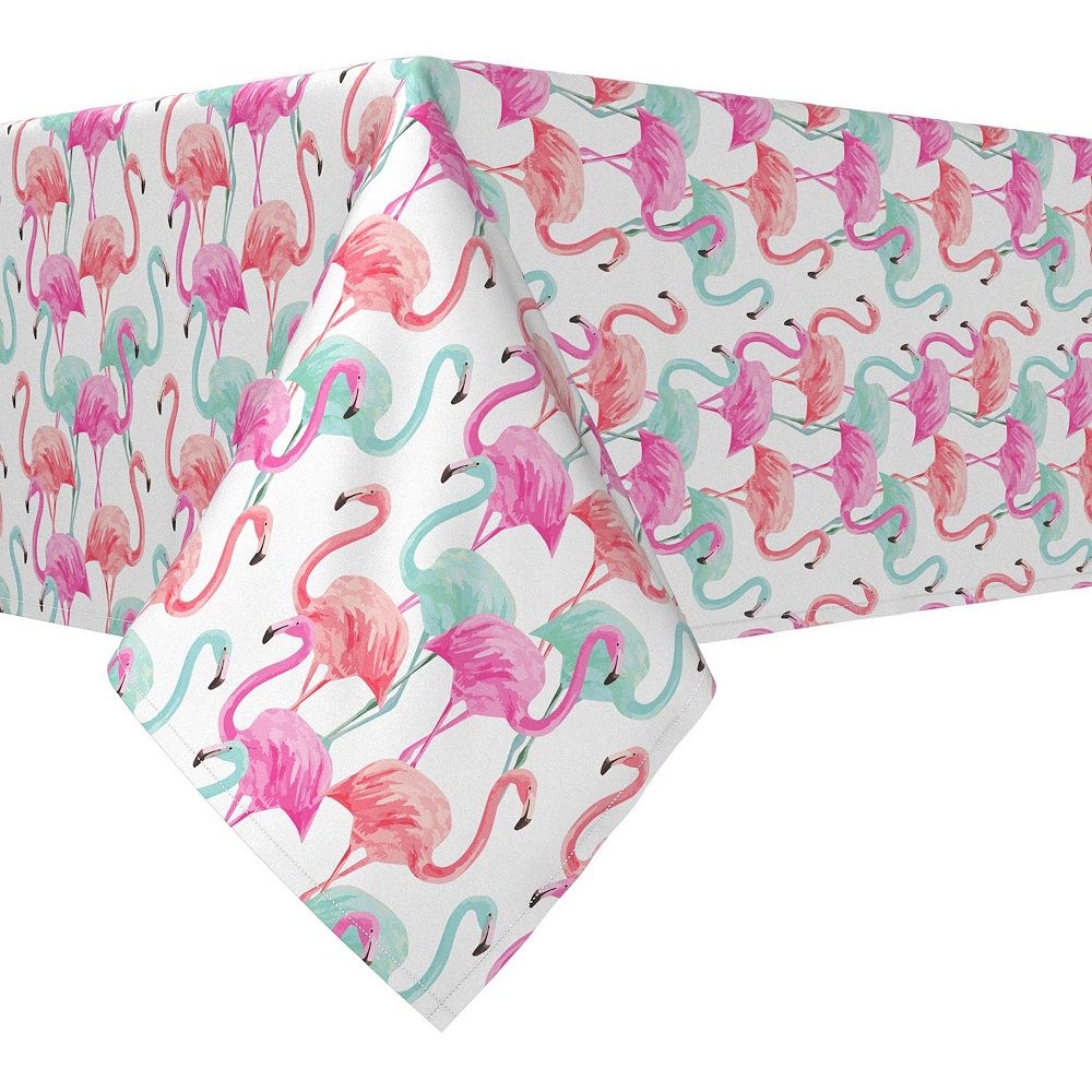 Rectangular Tablecloth， 100% Polyester， 60x120， Flamingo Beach