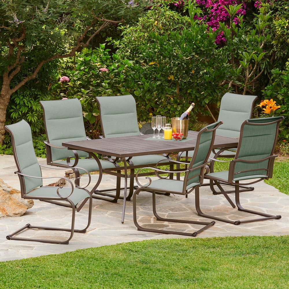 Royal Garden   Patio Dining Set   7 Piece   Mountain View   Teal