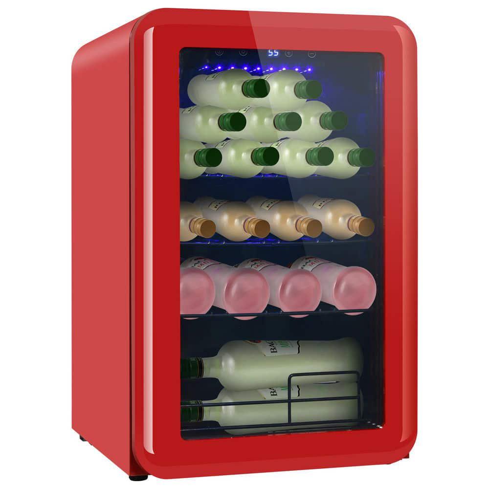 185 in 24 Bottle Free Standing Wine Cooler in Red