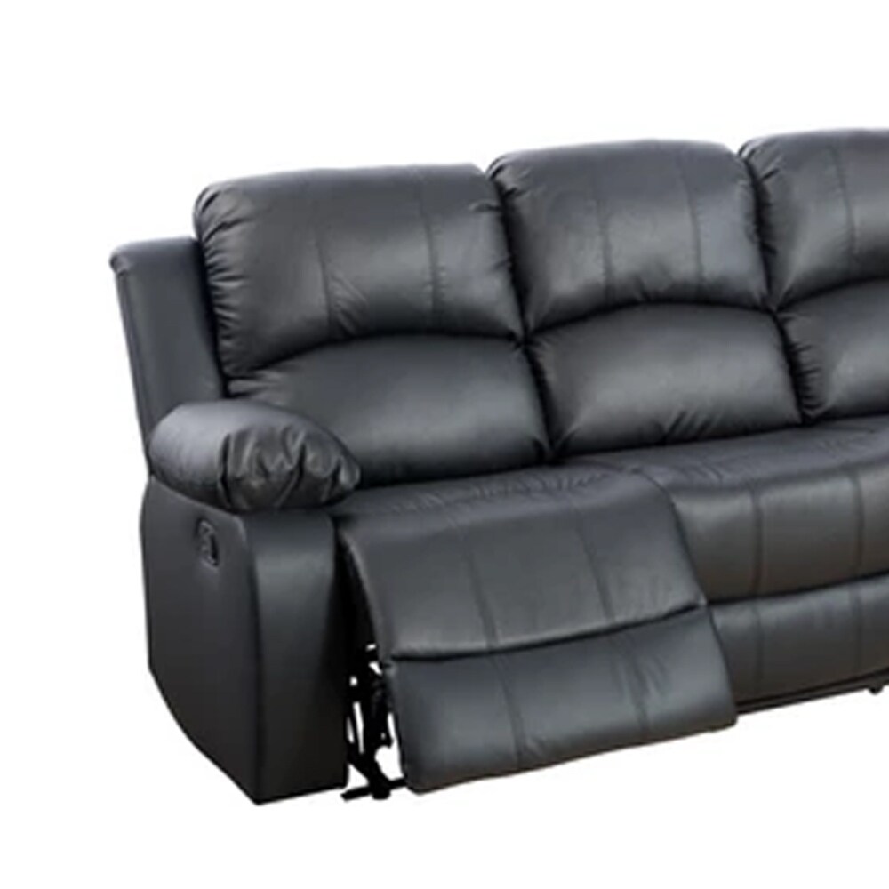Star Home Living 3 pc Black Faux Leather Reclining Living Room Set