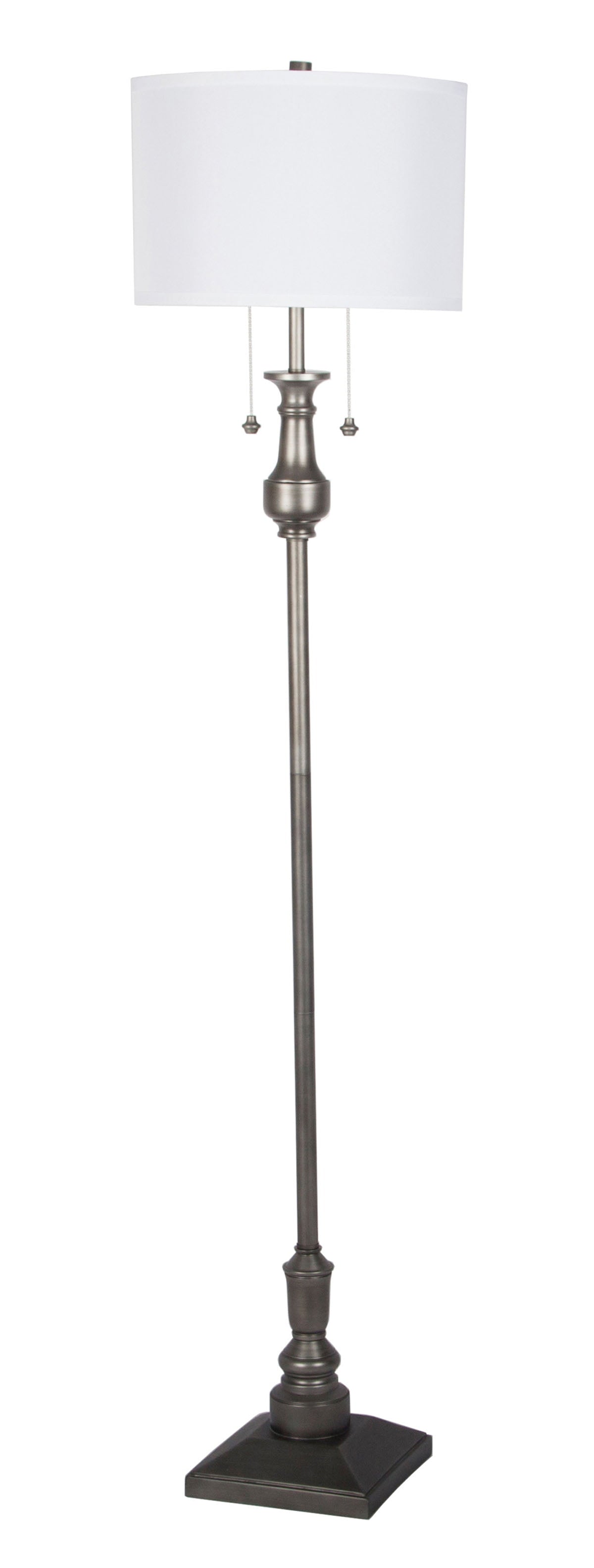 Better Home & Gardens Metal Transitional Floor Lamp, Silver Finish