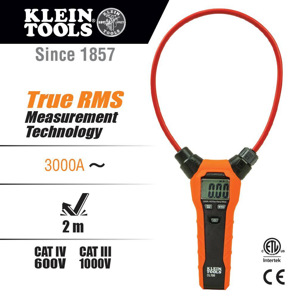 Klein Tools Flexible AC Current Clamp Meter CL150