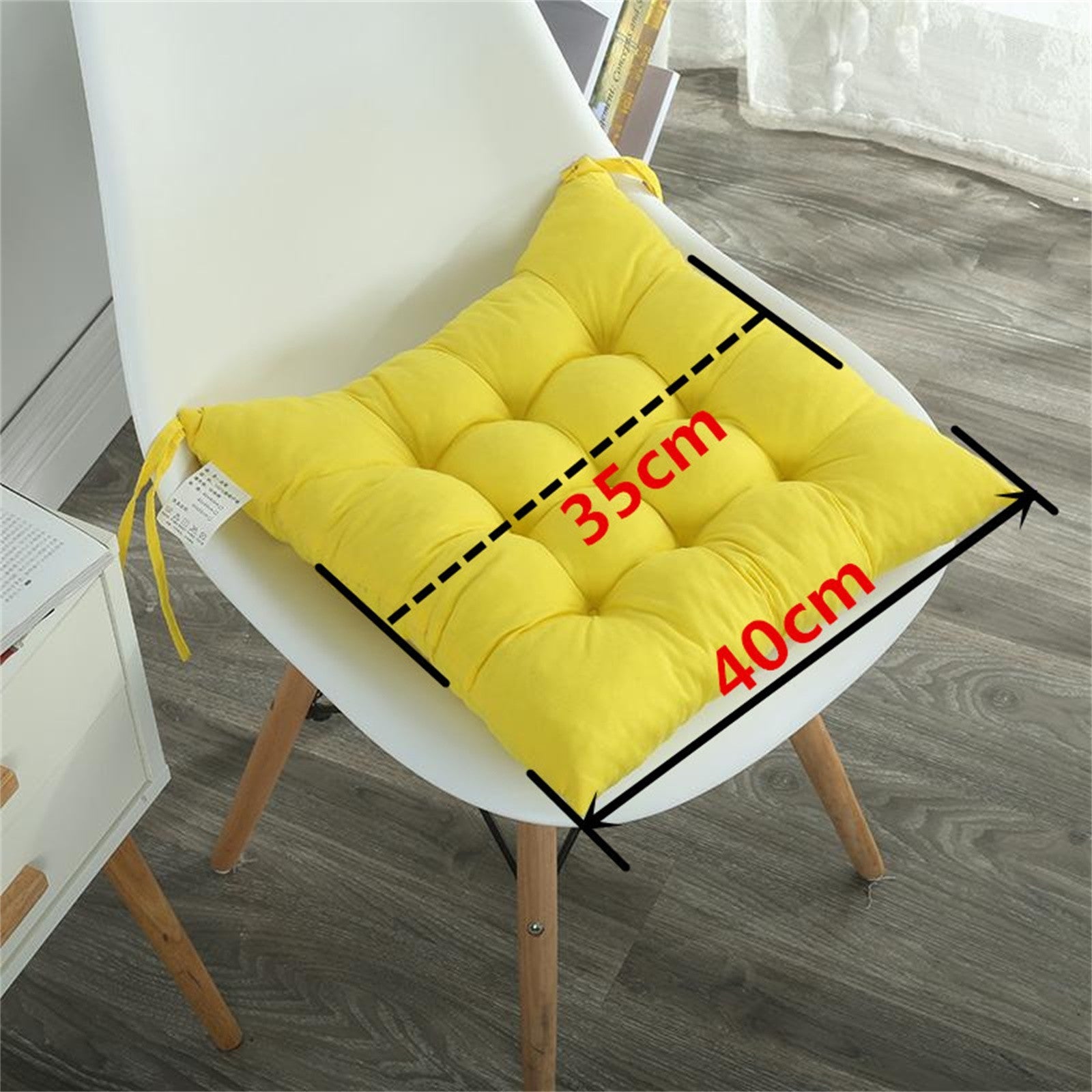 40X40cm Chair Cushion Pads， Seat Cushion Mats with Non-Slip Back and Ties for Dining Chairs Office Chair Kitchen Home Décor 16 x 16