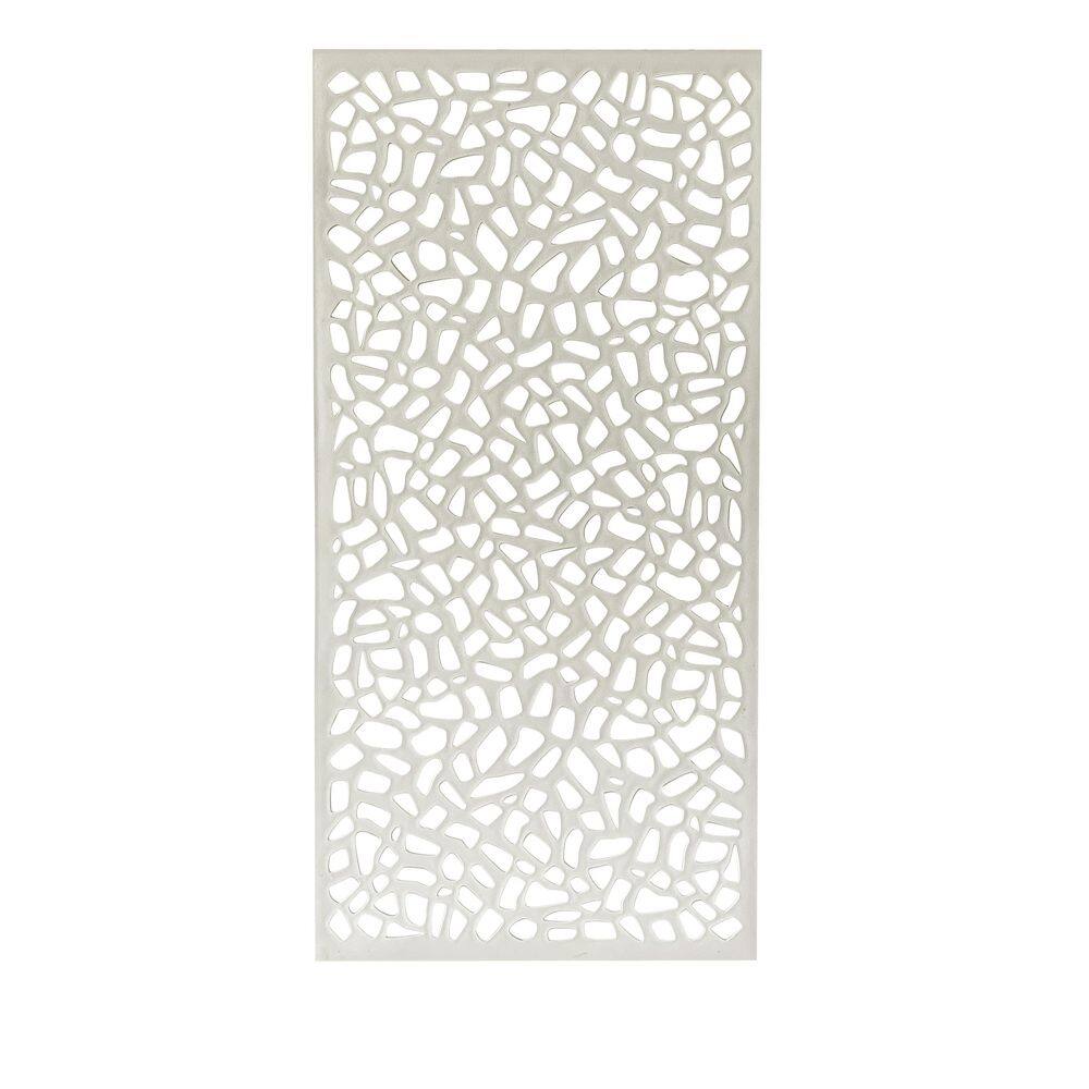 Matrix Riverbank 70.8 in. x 35.4 in. Swiss Coffee Recycled Polymer Decorative Screen Panel Wall Decor and Privacy Panel B-RI1809-WH-D