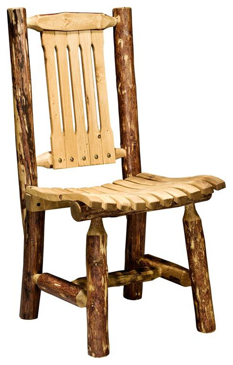 Montana Woodworks Glacier Country 18 quotTransitional Wood Patio Chair in Brown   Rustic   Outdoor Dining Chairs   by Beyond Stores  Houzz