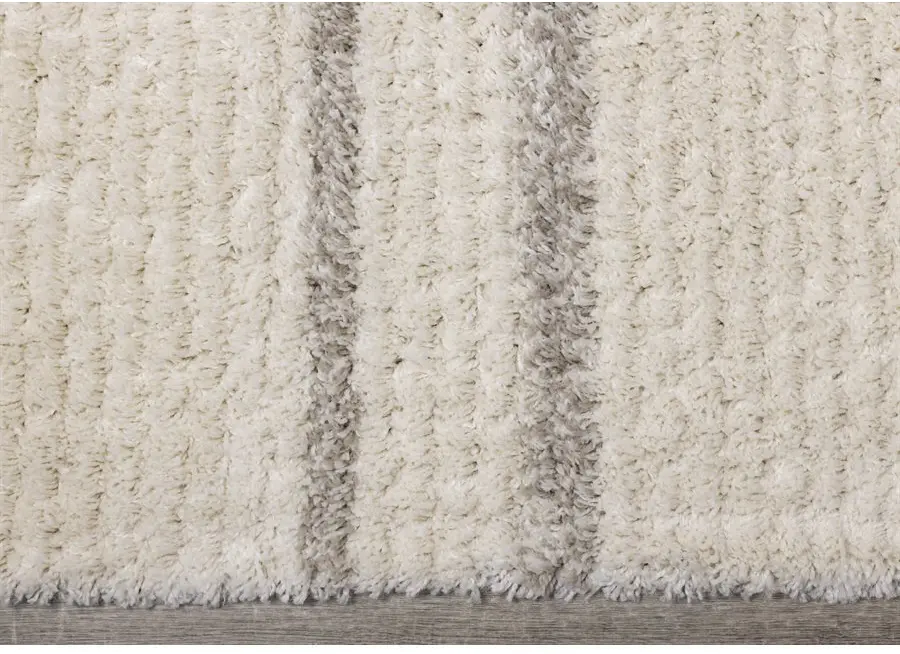 Rondo 5 x 8 Striped Cream Shag Rug