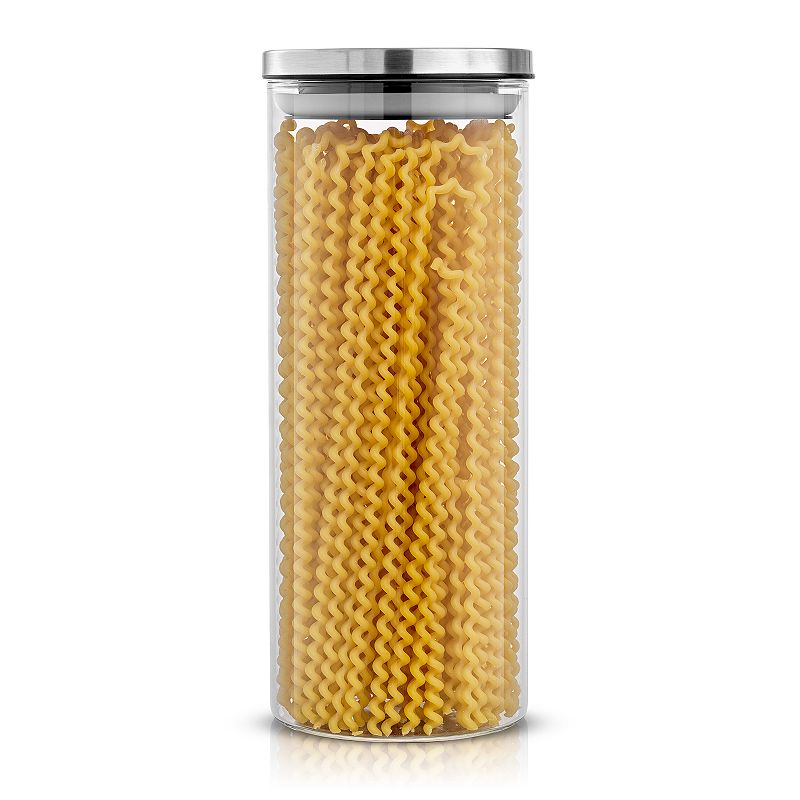 JoyJolt 6-Piece Storage Jars with Airtight Stainless Steel Lids Set