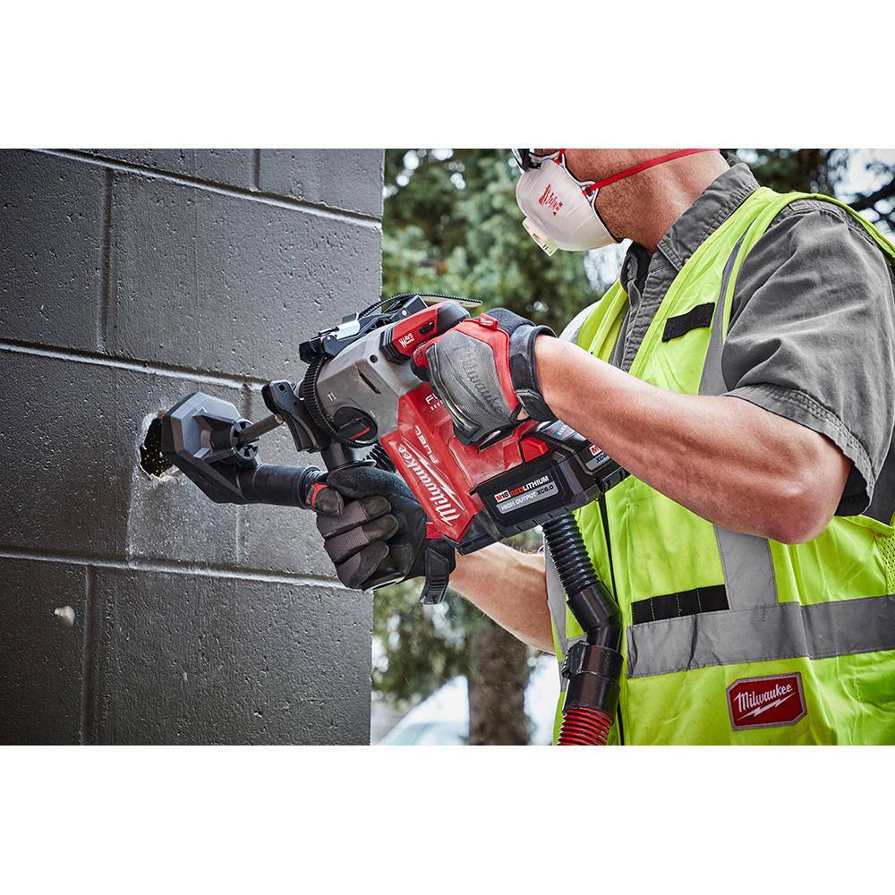 MW M18 FUEL 18V Lithium-Ion Brushless Cordless 1 in. SDS-Plus Rotary Hammer with 10 in. Bull Point  Steel Flat Chisel 2912-20-48-62-6080