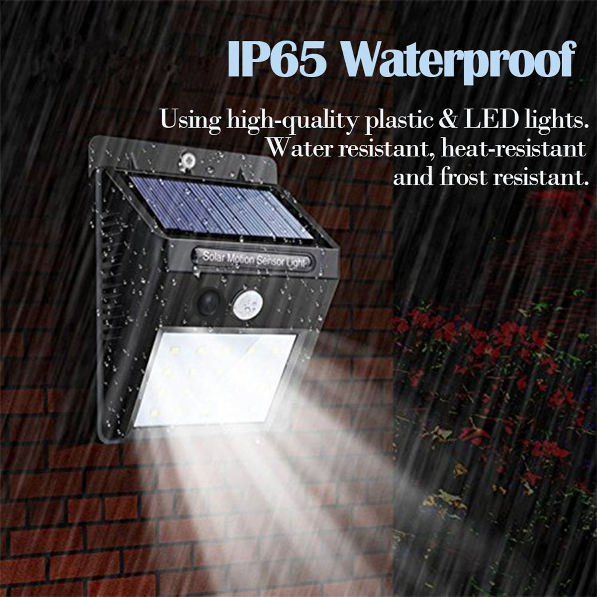 Solar Power Wall Lights Waterproof Outdoor PIR Motion Sensor Street Lamp, Wireless Outdoor Wall Lights for Garden, Patio, Garage