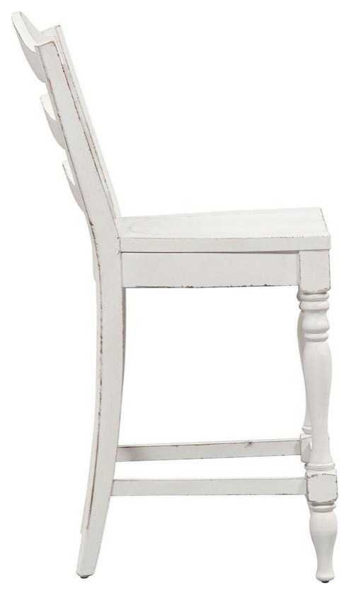 Ladder Back Counter Chair (RTA) Set of 2 European Traditional White   Traditional   Dining Chairs   by BisonOffice  Houzz