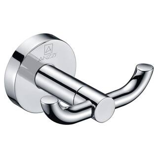 ANZZI Caster Series Double Robe Hook in Polished Chrome AC-AZ004