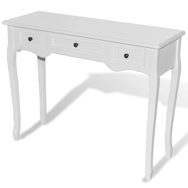 vidaXL White Dressing Console Table with Three Drawers