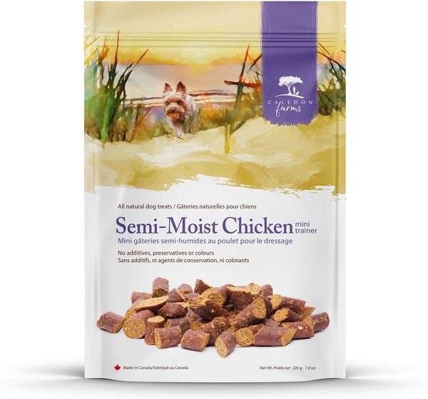 Caledon Farms Mini Trainers Semi-Moist Chicken Dog Treats， 220-gm bag