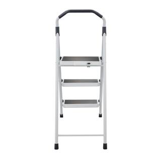 Gorilla Ladders 3-Step Steel Lightweight Step Stool Ladder 225 lbs. Load Capacity Type II Duty Rating (9ft. Reach Height) GLS-3-2