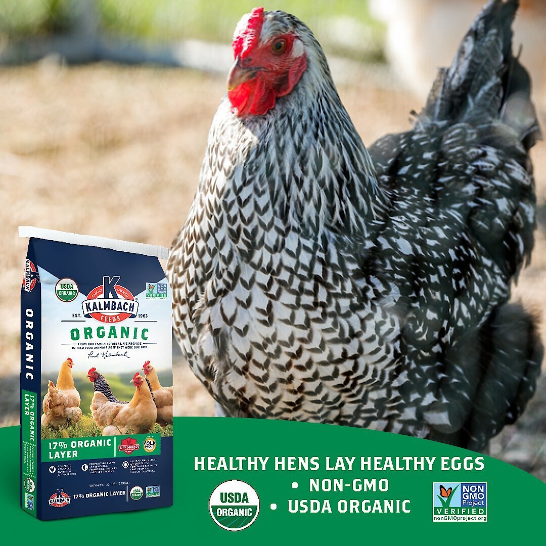 Kalmbach Feeds Organic 17% Layer Pellets Chicken Feed， 35-lb bag