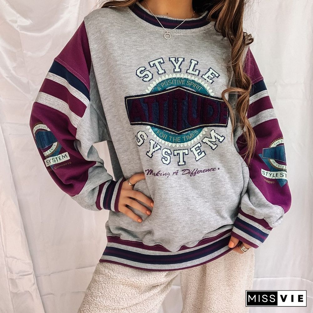 Vintage Loose Long Sleeve Sweatshirt