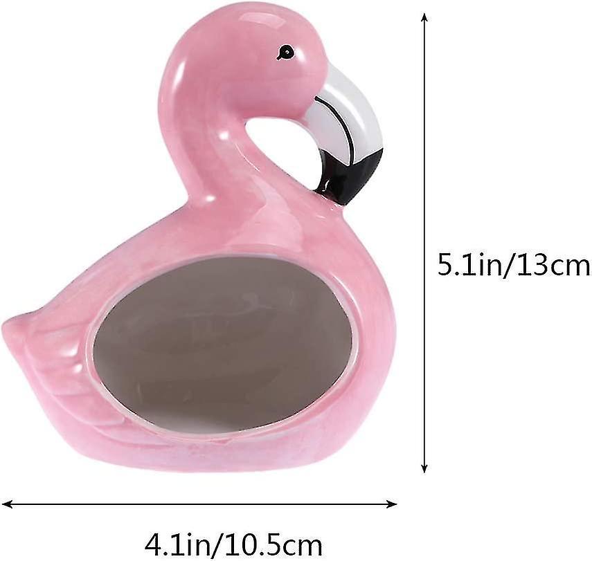 Ceramic Hamster Hideout - Flamingo Design Hamster Sand Bath Chinchilla Dust Bath - Summer Cool Critt