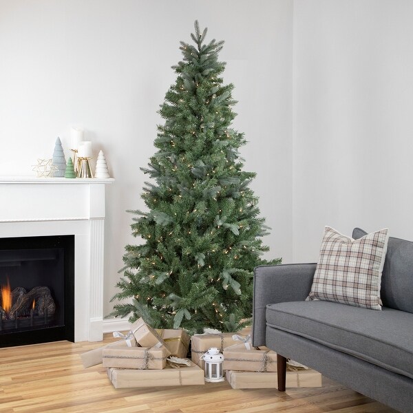 6.5' Slim Granville Fraser Fir Artificial Christmas Tree，Clear Lights