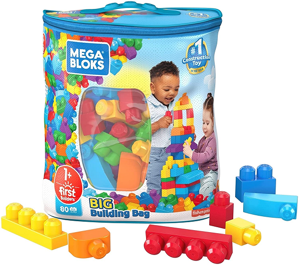 Mega Bloks First Builders Big Building Bag， Toys for Toddlers - Blue Bag