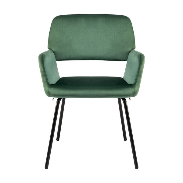 Velvet Upholstered Accent Armchair with Metal Legs