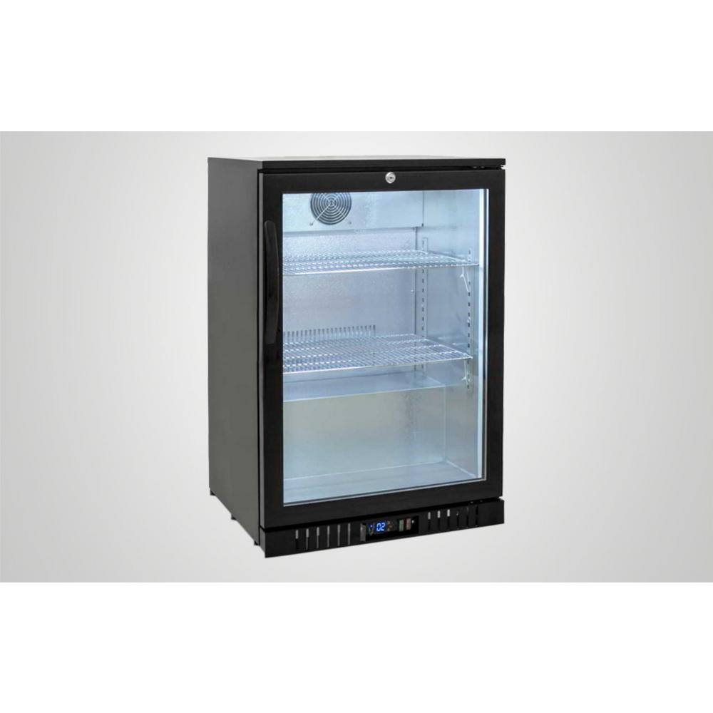 Cooler Depot 24 in. W 4.6 cu. ft. Commercial Glass Door Counter Height Back Bar Cooler Refrigerator with LED Lighting in Black DXXLG-138H