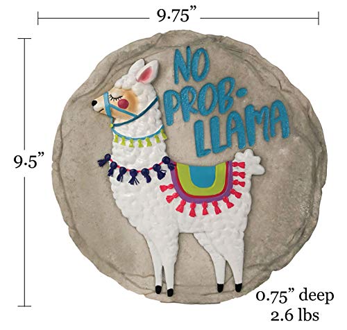 Spoontiques - Garden Décor - No Prob-Llama Stepping Stone - Decorative Stone for Garden