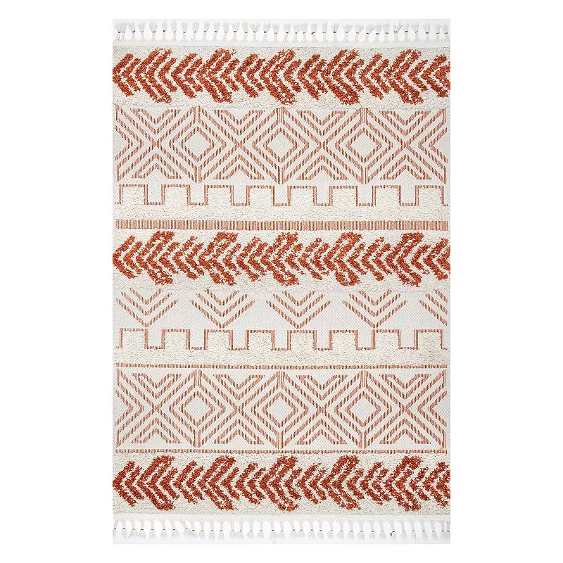 nuLOOM Zuri Shaggy Banded Tribal Rug